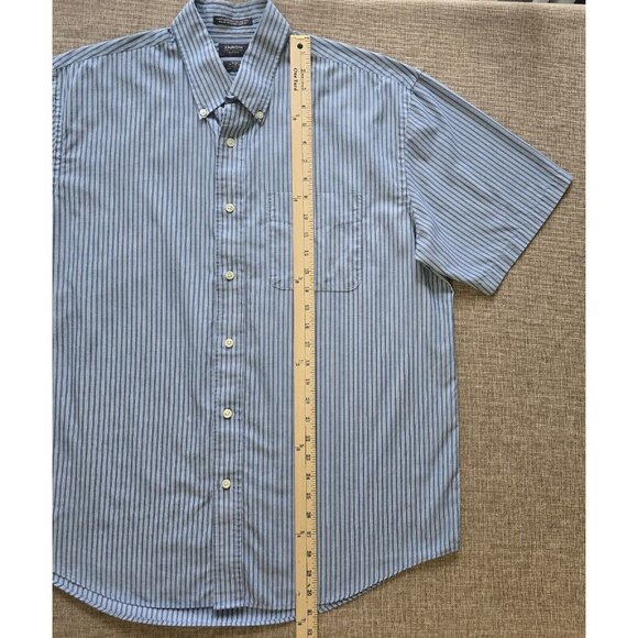 Arrow USA 1851 Shirt Men's L Blue White Casual Button Down Collared Striped - Picture 3 of 16